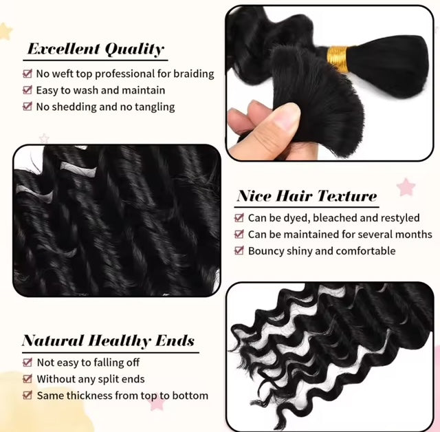 Deep weave bulk hair for boho