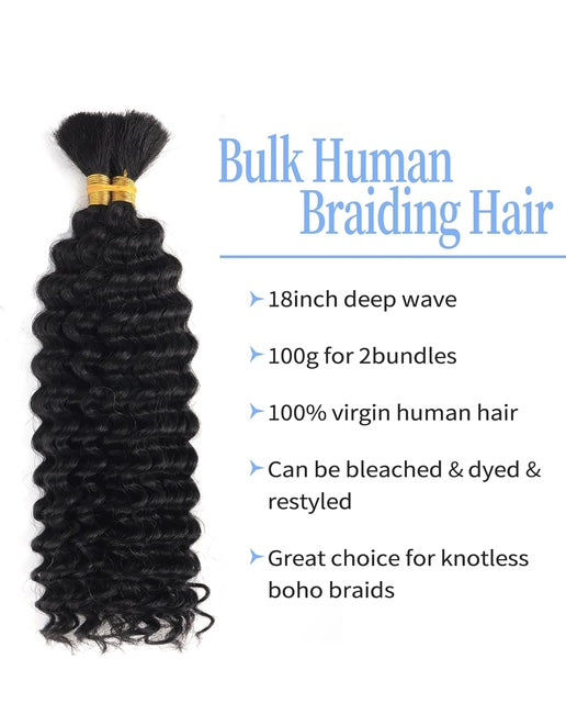 Deep weave bulk hair for boho
