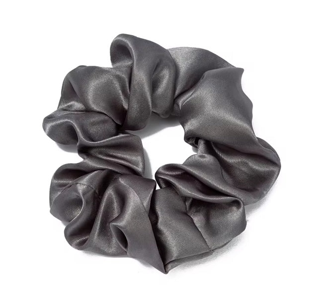 6 Colored Satin Hair Scrunchies