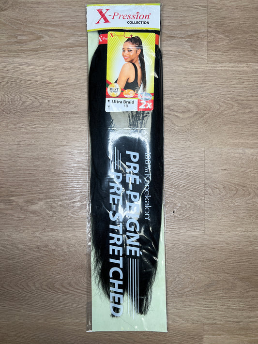 Xpression Pre Stretched Ultra Braid 2x Pack 46" Length Extensions