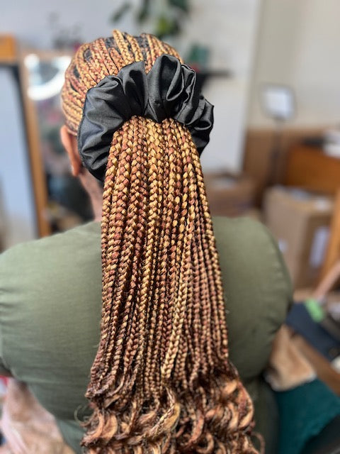 6 Colored Satin Hair Scrunchies