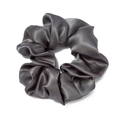 6 Colored Satin Hair Scrunchies